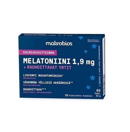 Macrobios Для улучшения сна Мелатонин + успокаивающие травы 60 таблеток 30 г